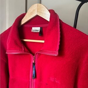 L.L. Bean Red Full Zip Fleece